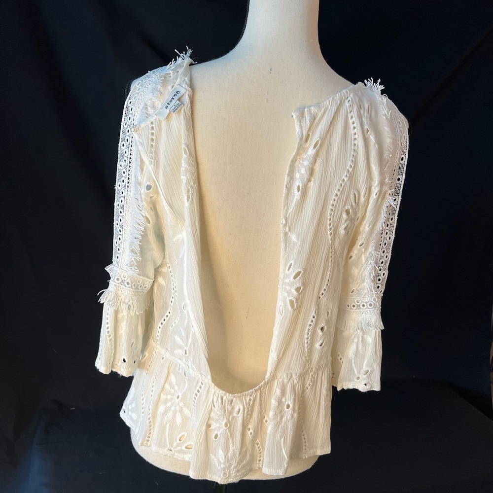 Storee Cream Top Open Back - Picture 9 of 14